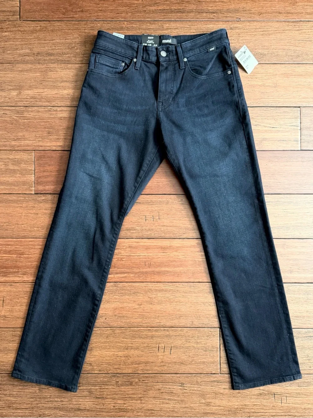 NWT Mavi Matt Relaxed Straight Leg Jeans Black Size 30x32